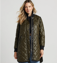 Load image into Gallery viewer, Adroit Libby Quilted Full Zip  Coat - Army Green
