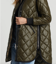 Load image into Gallery viewer, Adroit Libby Quilted Full Zip  Coat - Army Green
