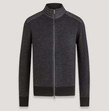 Load image into Gallery viewer, Belstaff Kelby Zip Cardigan Houndstooth Black/Charcoal
