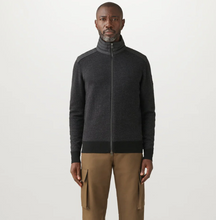 Load image into Gallery viewer, Belstaff Kelby Zip Cardigan Houndstooth Black/Charcoal
