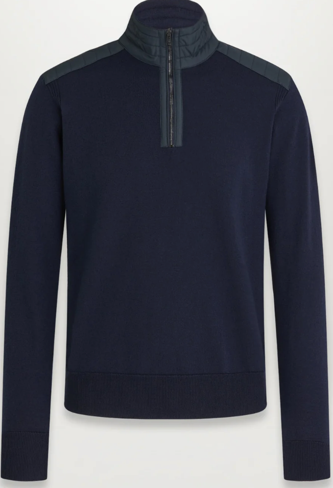 Belstaff Kilmington Quarter Zip Washed Navy