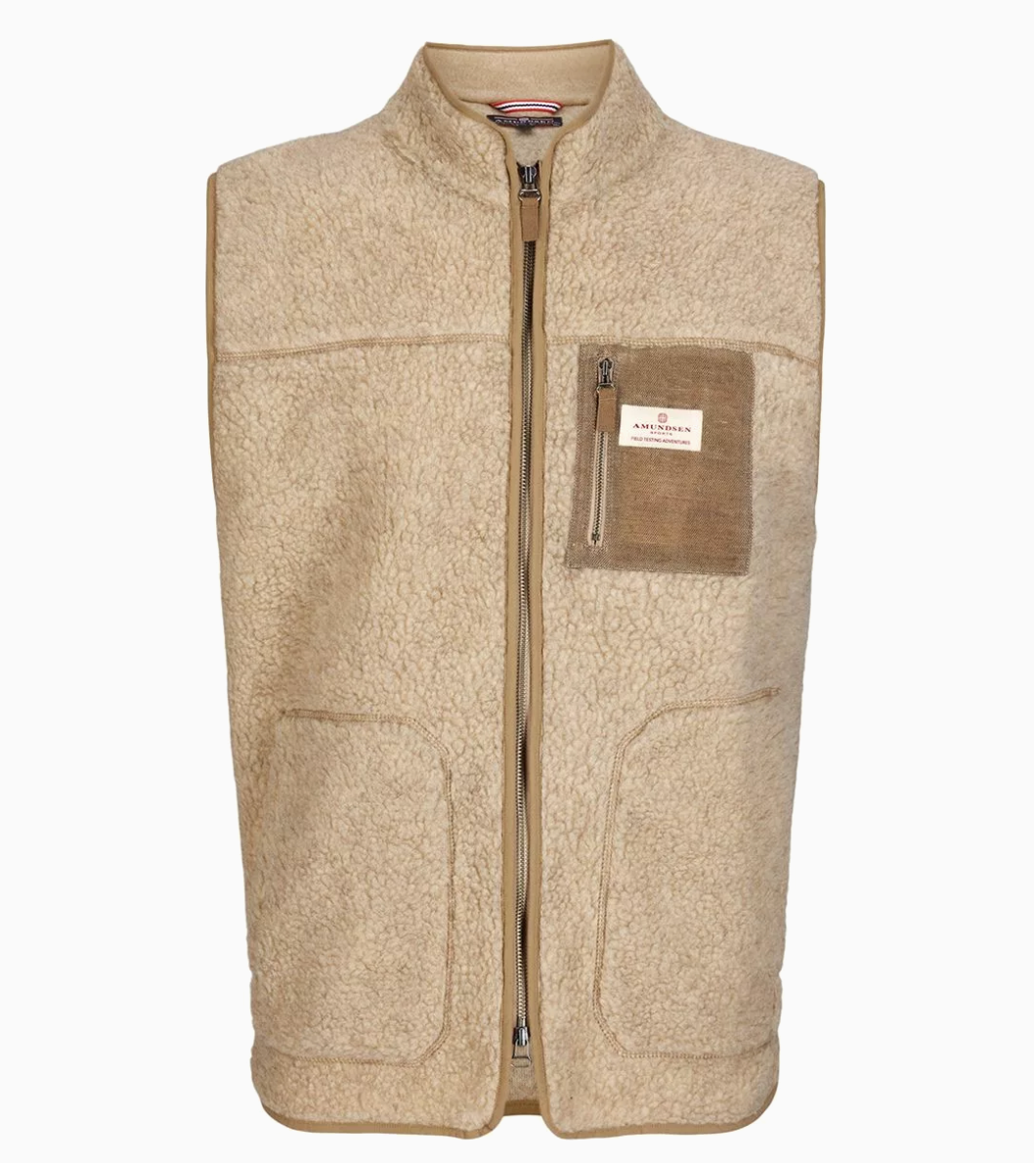 Amundsen Heroes Wool Fleece Vest Natural