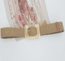 Load image into Gallery viewer, Esley Stretch Belt Straw With Resin Buckle
