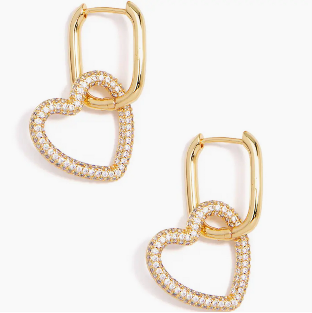 Z Jewelry Crystal Heart Link Drop Earring