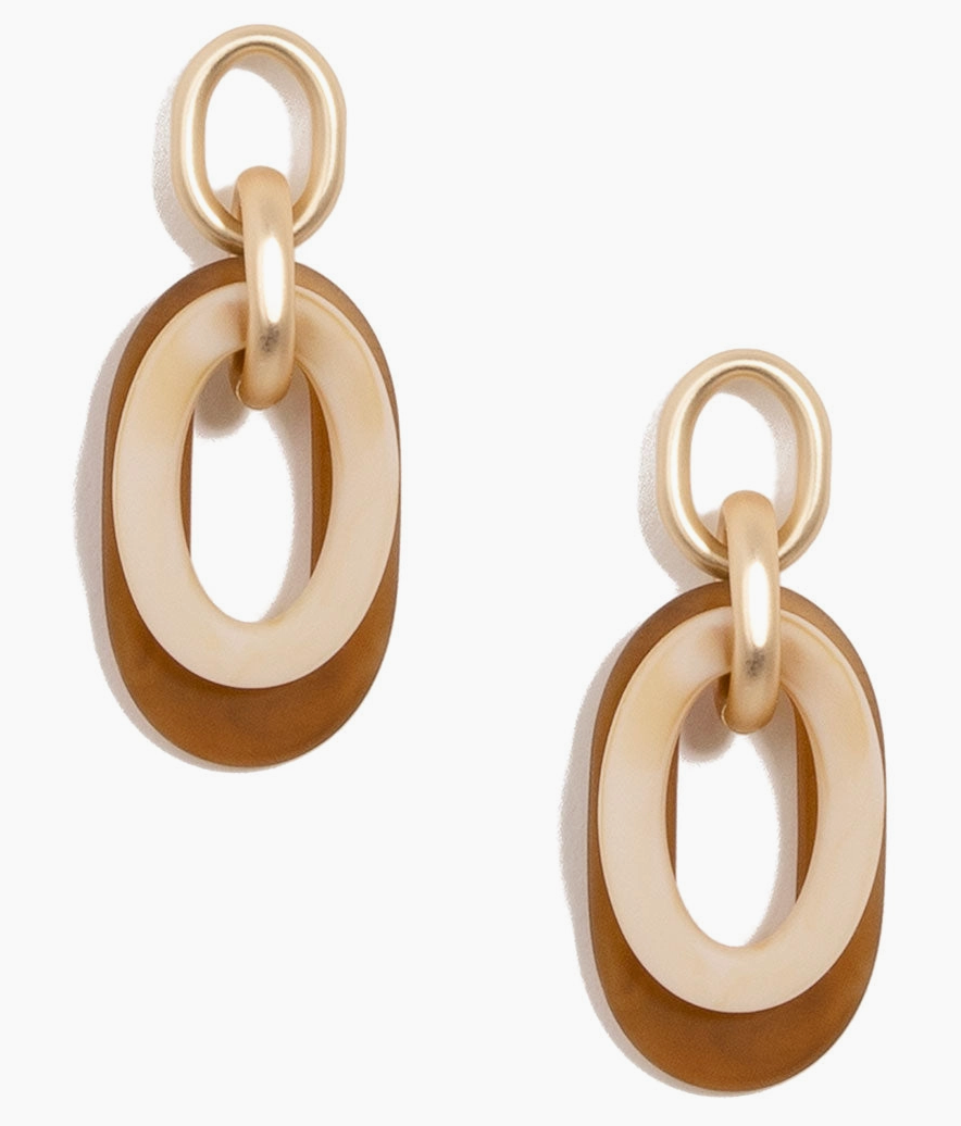 Z Jewelry Two Tone resin Link Earring