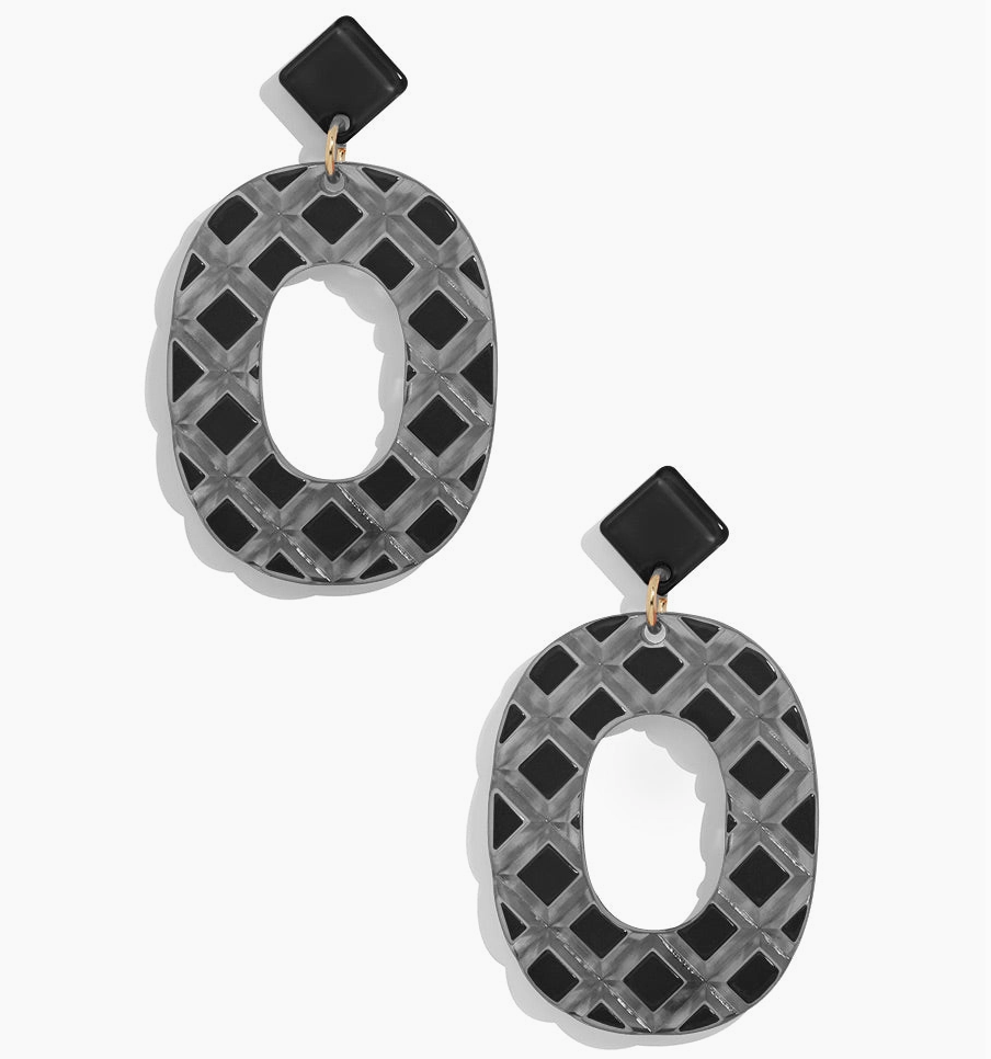 Z Jewelry Quilted Pattern Resin Drop Earring