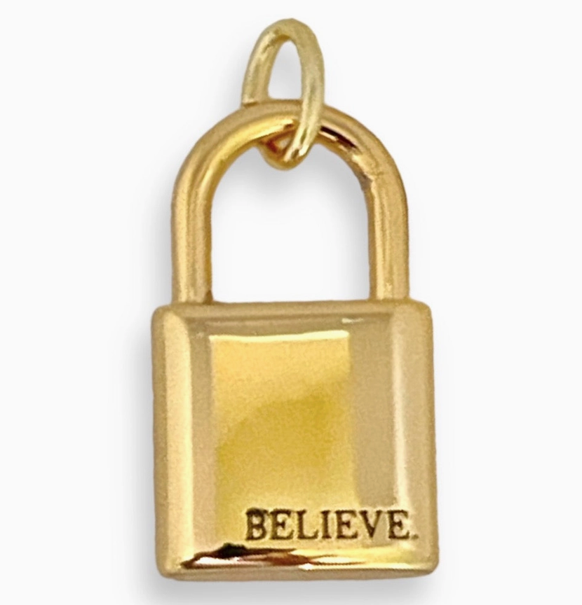 S&D Believe Lock Pendant Charm