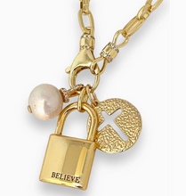 Load image into Gallery viewer, S&amp;D Believe Lock Pendant Charm
