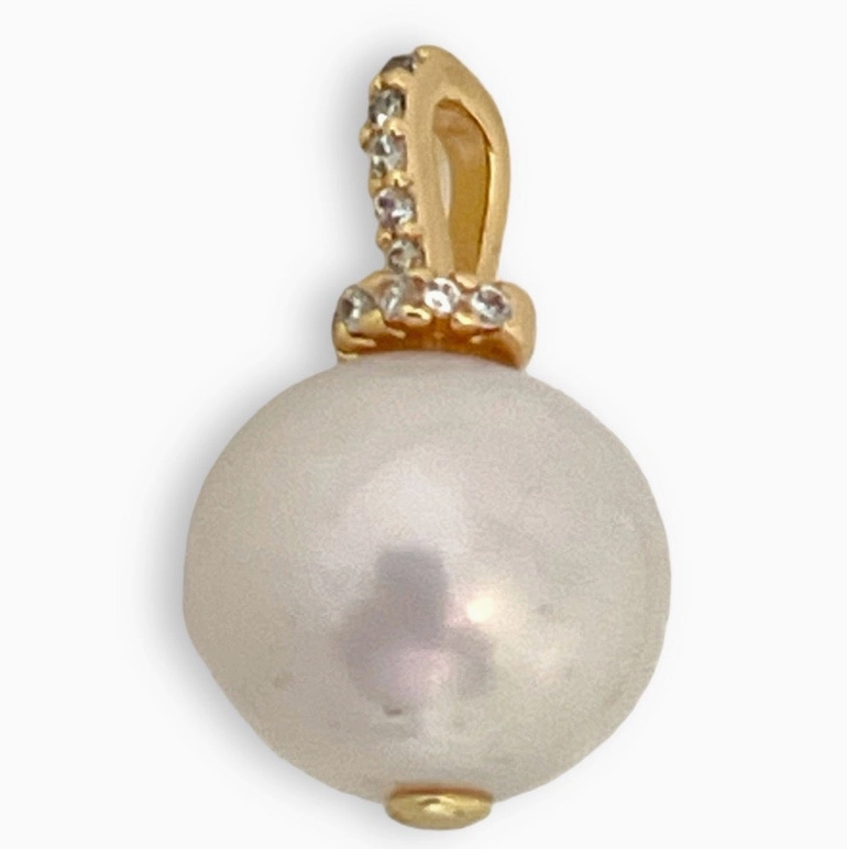 S&D Freshwater Pearl Pave Pendant Charm