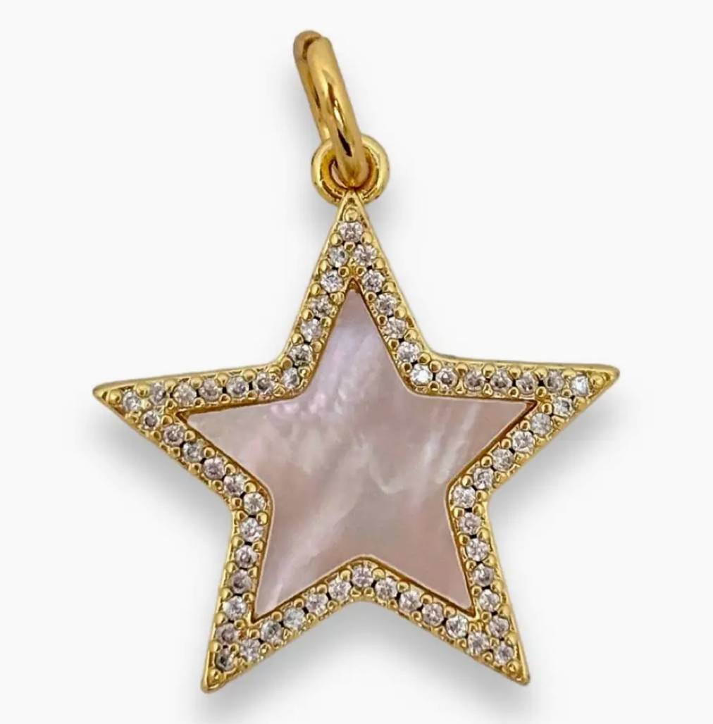 S&D Pearl Star Pendant Charm