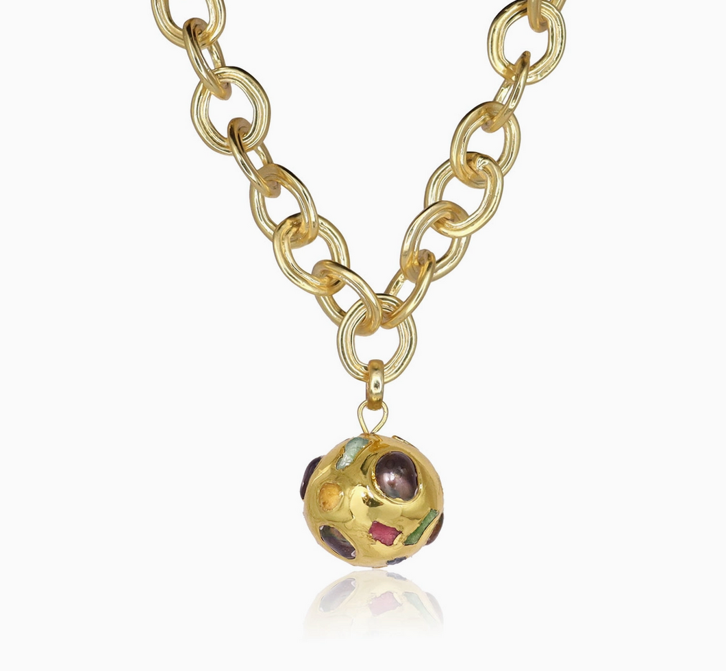 Karine Sultan Cosmic Orb Short Chain Necklace