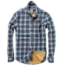 Load image into Gallery viewer, Relwen Chamois Lined Flannel Shirt - White/Navy/Red Plaid
