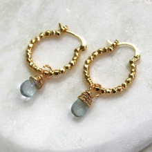 Load image into Gallery viewer, Silver Wren Devi Aquamarine Earrings
