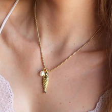 Load image into Gallery viewer, Silver Wren Gold Fish Pendant Necklace
