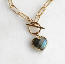 Load image into Gallery viewer, Silver Wren Natural Labradorite Toggle Necklace
