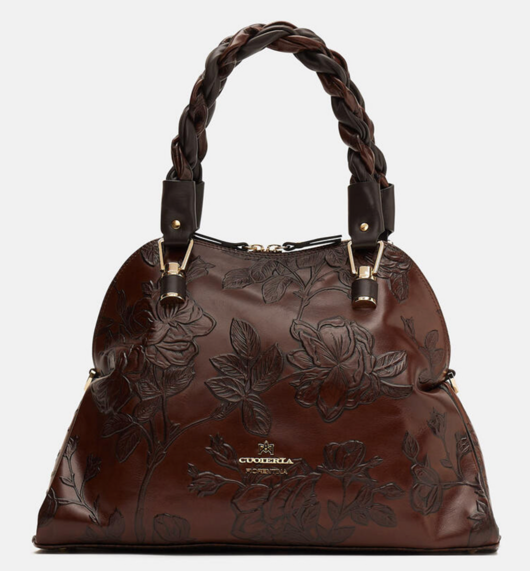 Cuoieria Fiorentina Mimi Leather Embossed Tote Bag