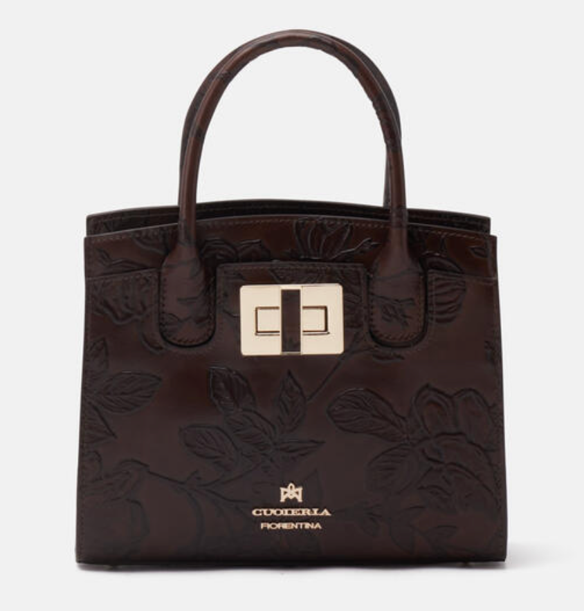 Cuoieria Fiorentina Mimi Leather Embossed Small Tote Bag