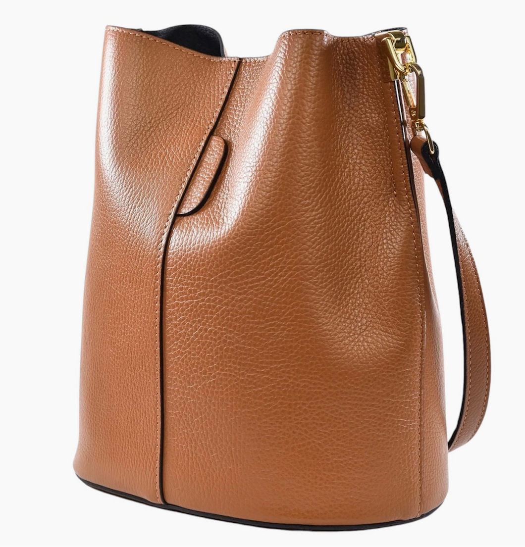 Modarno Giulia Leather Bucket Bag