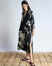 Load image into Gallery viewer, Psophia V Neck Tunic Dress w/Side Slits Japanese Print
