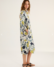 Load image into Gallery viewer, Rosso35 Silk Shirt Dress w/Yellow Flowers
