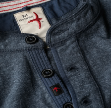 Load image into Gallery viewer, Relwen Ringspun Henley Navy
