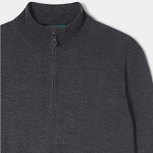Load image into Gallery viewer, Alan Paine Ashfield 1/4 Zip Mock Sweater Charcoal
