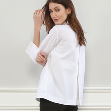 Load image into Gallery viewer, Hinson Wu Xena 3/4 Sleeve Zip Back Shirt White
