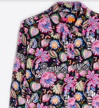Load image into Gallery viewer, Vilagallo Shirt Navy Tiger and Floral Print
