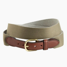 Load image into Gallery viewer, Barrons-Hunter Dark Khaki Wide Belgian Surcingle Leather Tab Belt
