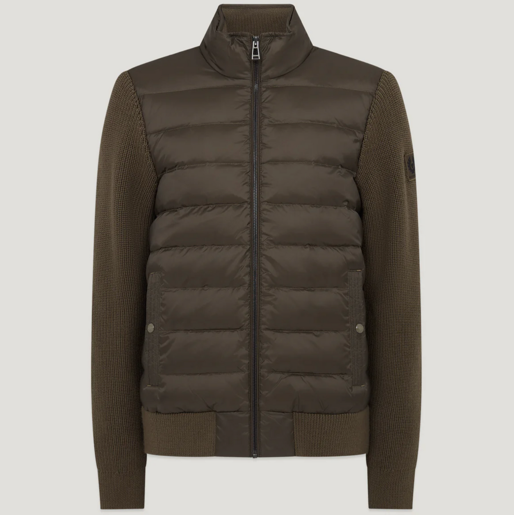 Belstaff Circuiteer Full Zip Hybrid Cardigan Major Brown
