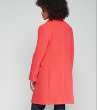 Load image into Gallery viewer, Vilagallo Pink and Orange Diagonal Striped Wool Coat
