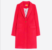 Load image into Gallery viewer, Vilagallo Pink and Orange Diagonal Striped Wool Coat
