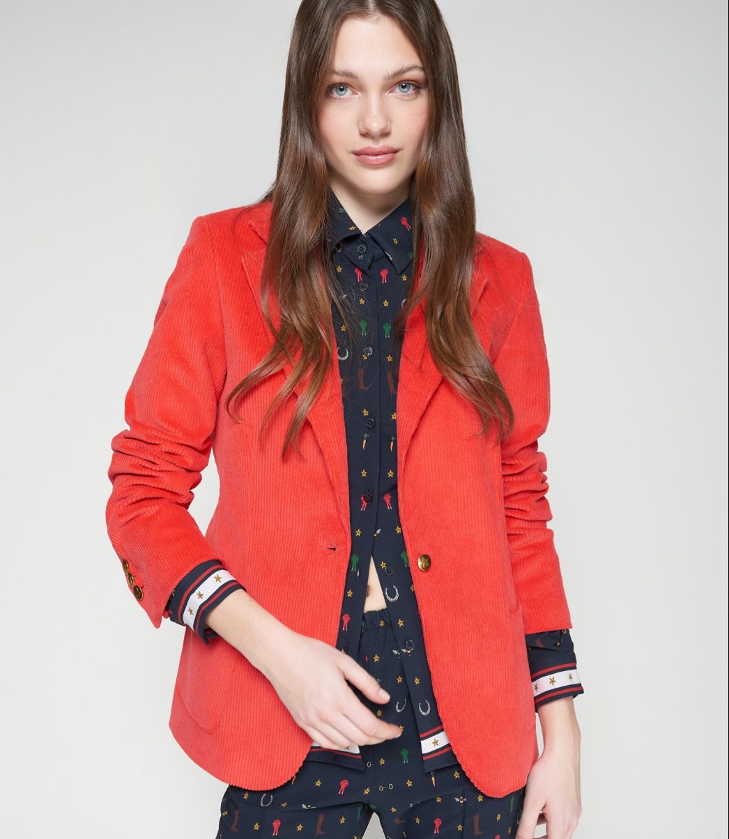 Vilagallo Jacket Red Corduroy Blazer