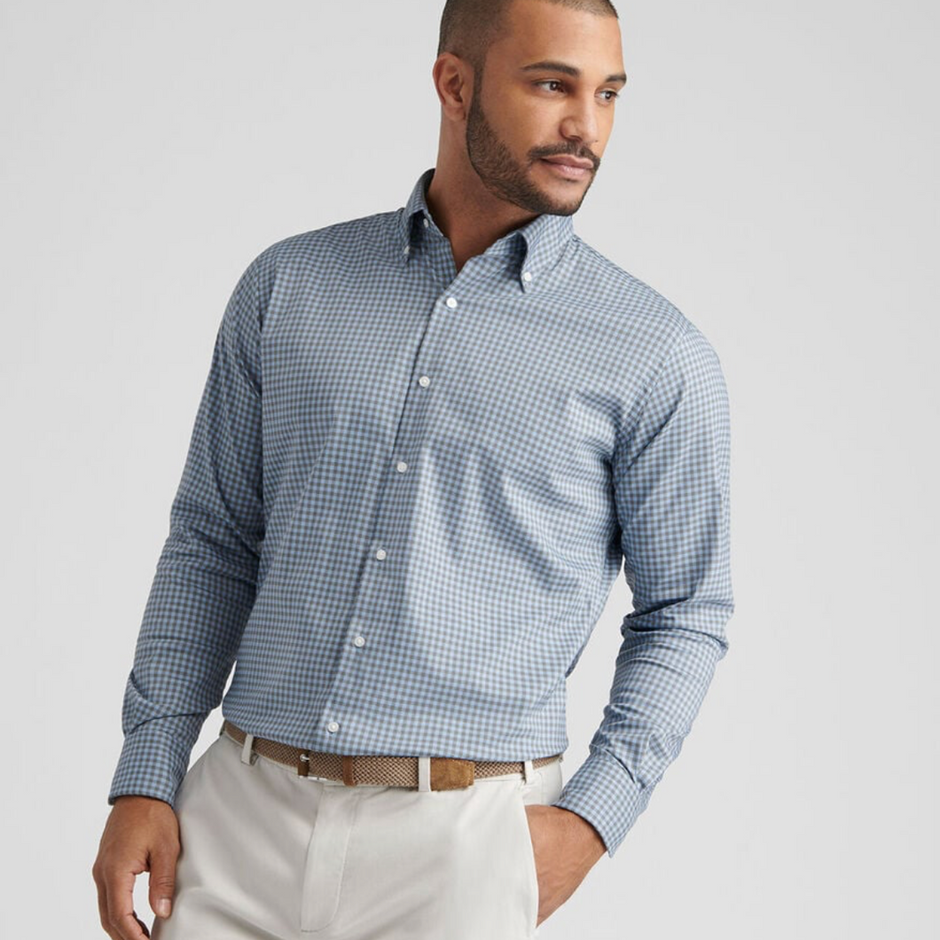 Peter Millar Conway Cotton Stretch Sport Shirt Basil