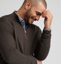 Load image into Gallery viewer, PETER MILLAR 1/4 ZIP AUTUMN CREST SWEATER - French Press
