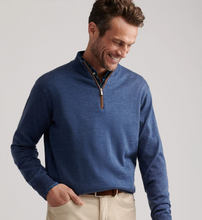Load image into Gallery viewer, PETER MILLAR 1/4 ZIP AUTUMN CREST SWEATER - Blue Haze
