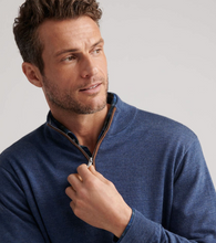 Load image into Gallery viewer, PETER MILLAR 1/4 ZIP AUTUMN CREST SWEATER - Blue Haze
