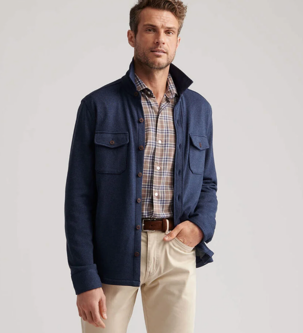 Peter Millar Fleece Shirt Jacket Navy