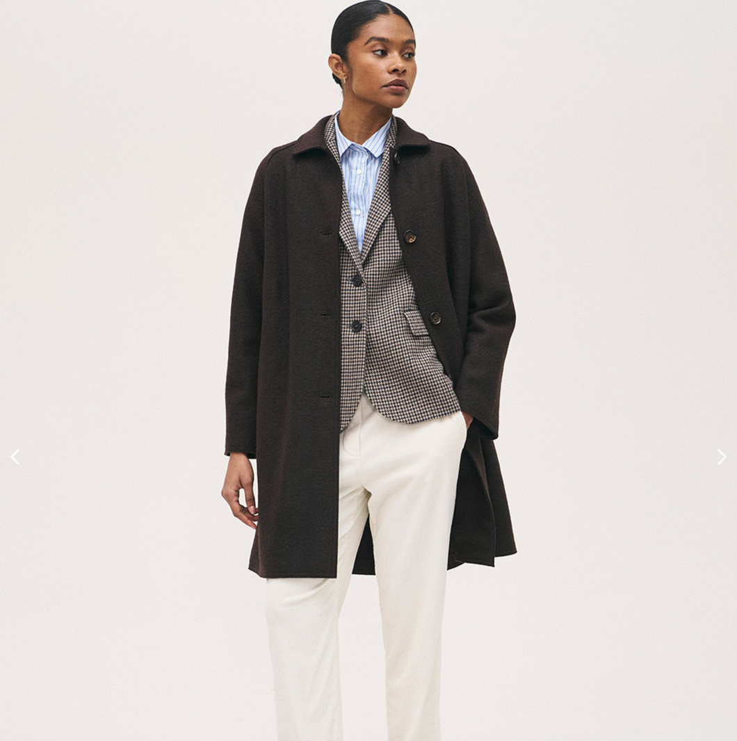 Rosso35 Raglan Sleeve Boiled Wool Coat Chocolate