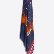 Load image into Gallery viewer, Vilagallo Cotton/Wool Blend Scarf Quirky Dachshund
