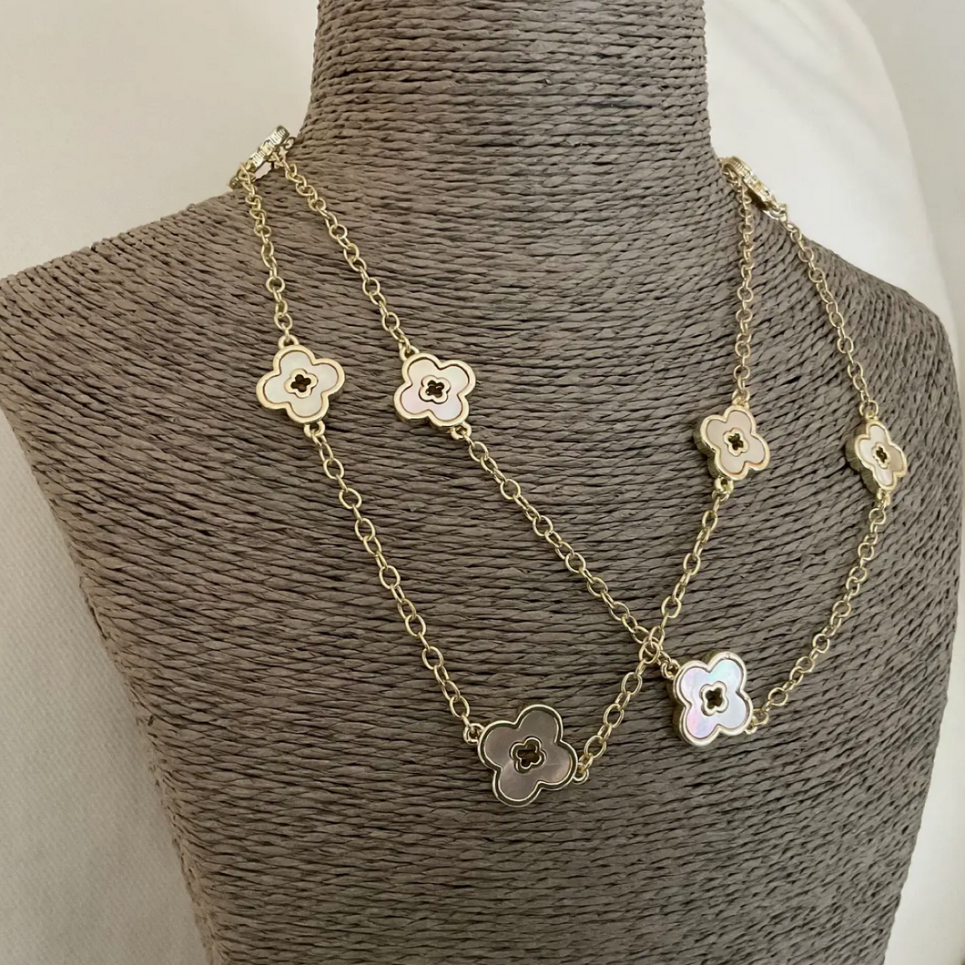 MBKJ White Clover Station Necklace 36
