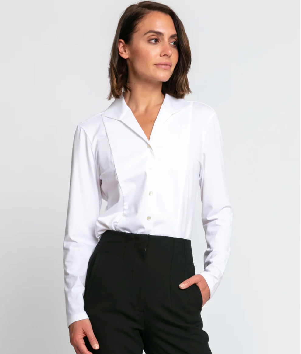 Hinson Wu LS Donna Shirt White
