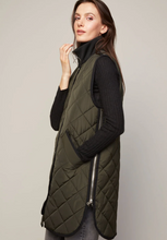 Load image into Gallery viewer, Adroit Destiny Long Quilted Vest w/Side Zipper - Forest Green

