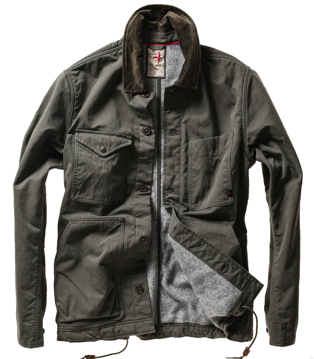 Relwen Pile Lined Chore Coat Forest Canvas