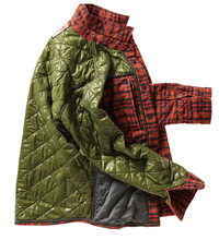 Load image into Gallery viewer, Relwen Quilted Flannel Shirt Jacket Burnt Red
