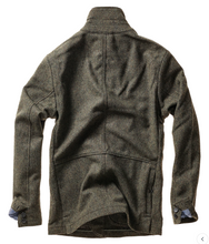 Load image into Gallery viewer, Relwen Heritage Trap Blazer Olive/Black Herringbone Tweed
