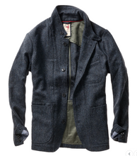 Load image into Gallery viewer, Relwen Heritage Trap Blazer Bright Blue/Navy Twill
