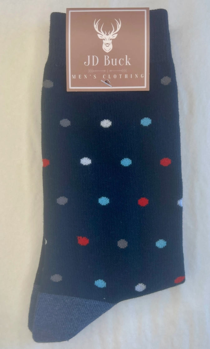 JDBuck Navy Multi Dot Socks