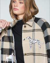 Load image into Gallery viewer, Vilagallo Coat Berenice Camel Plaid w/Dogs
