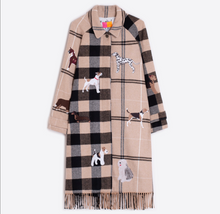 Load image into Gallery viewer, Vilagallo Coat Berenice Camel Plaid w/Dogs

